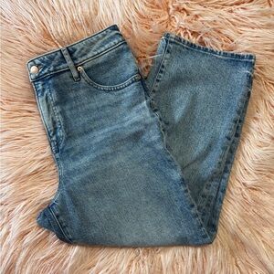 Express Light Blue Relaxed Straight Ankle High Rise Women's Jeans